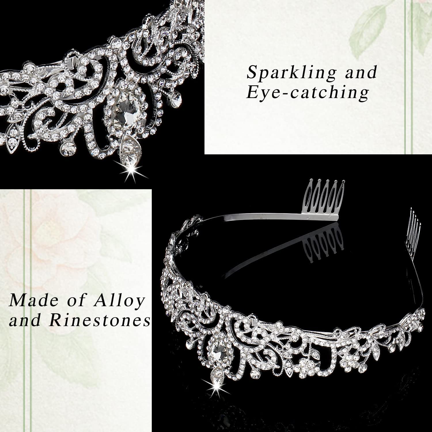 Tiaras de corona de plata para mujer, tiaras de corona de princesa y coronas para mujeres, tiaras para niñas, diadema de novia para boda, corona de