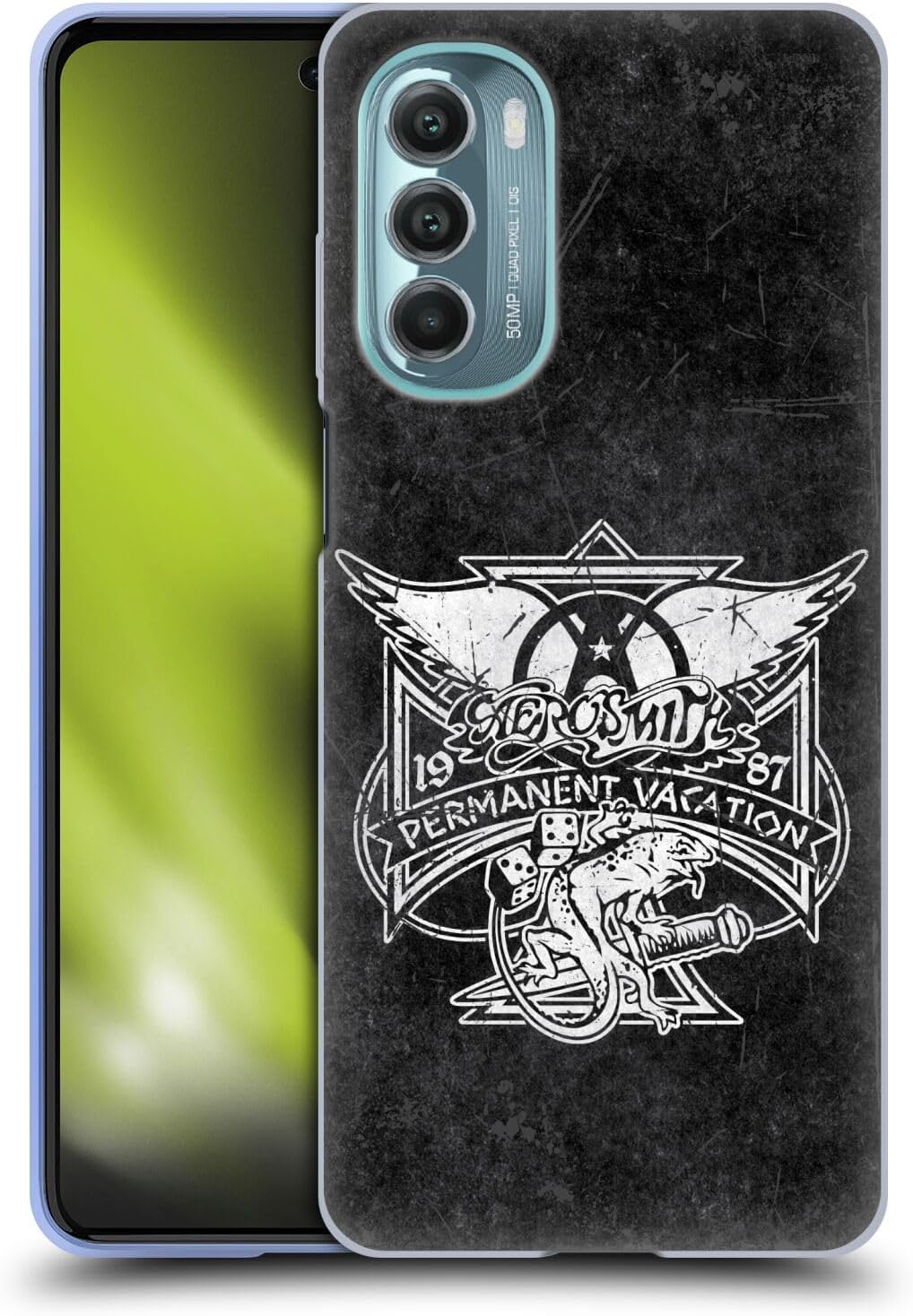 Head Case Designs Officially Licensed Aerosmith 1987 Permanent Vacation Black and White Soft Gel Case Compatible with Motorola Moto G Stylus 5G