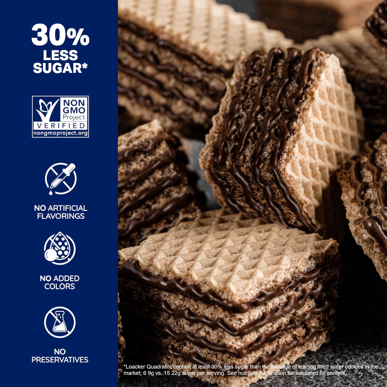 Loacker Quadratini – Galletas prémium de chocolate, 250 gramos8.82 onzas, paquete de 6