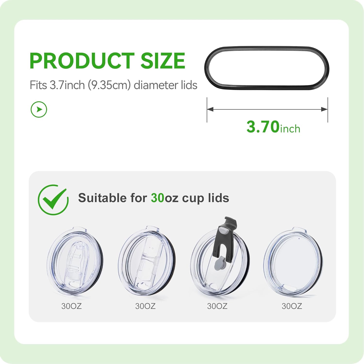 Paquete de 4 anillos de sellado de tapas de vaso de 30 onzas, piezas de repuesto para DOMICARE, KOODEE, UMITE CHEF, SASSYCUPS, POLAR CAMEL (30 onzas)