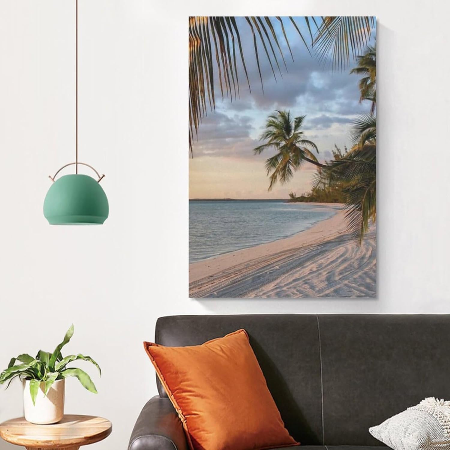 Pósteres al atardecer, océano, playa, olas, cocotero, playa, naturaleza, paisaje, arte de pared, lienzo, pósteres e impresiones artísticas de pared