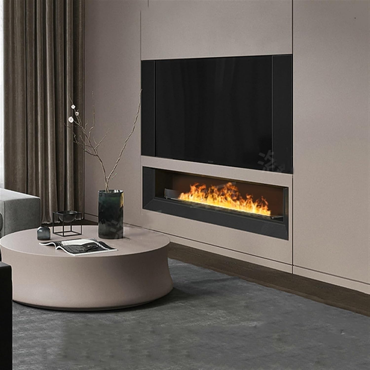 Chimenea eléctrica de vapor de agua, color sólido, chimenea electrónica, chimenea de niebla inteligente ultrafina de vapor 3D, simulación 3D,