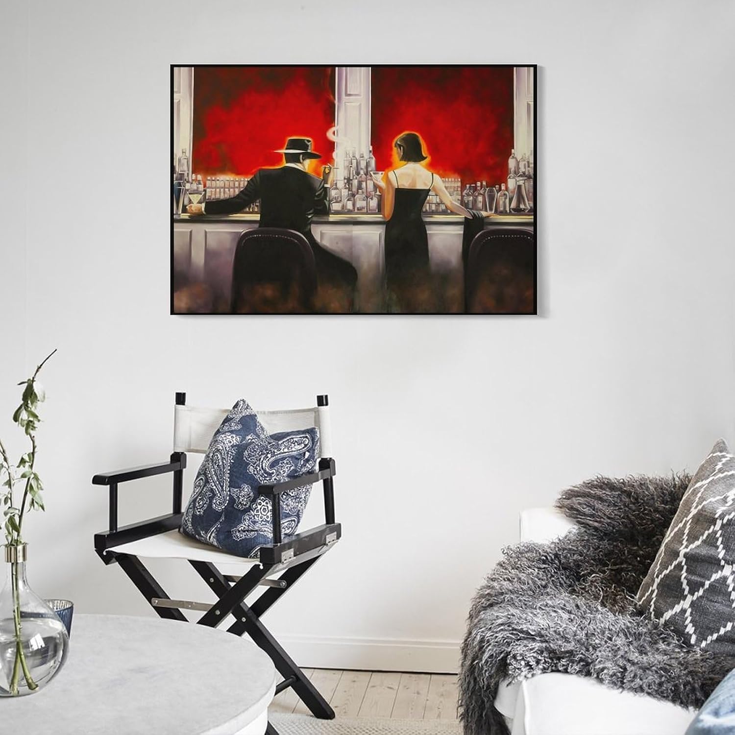 Arte de pared de barra de puros, lienzo para decoración de pared, para hombres y mujeres, arte de pared para disfrutar de beber en el bar, pintura