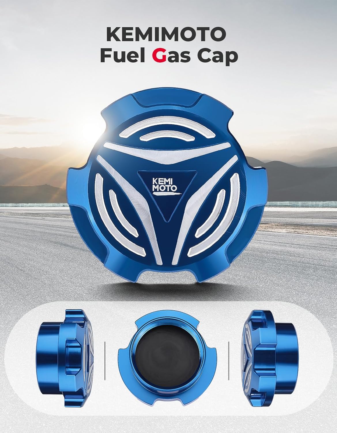 KEMIMOTO Tapa de gasolina de aluminio compatible con Polaris Slingshot SL LE R S SLR Grand Touring 2015-2023, tapa de aceite tapa de combustible