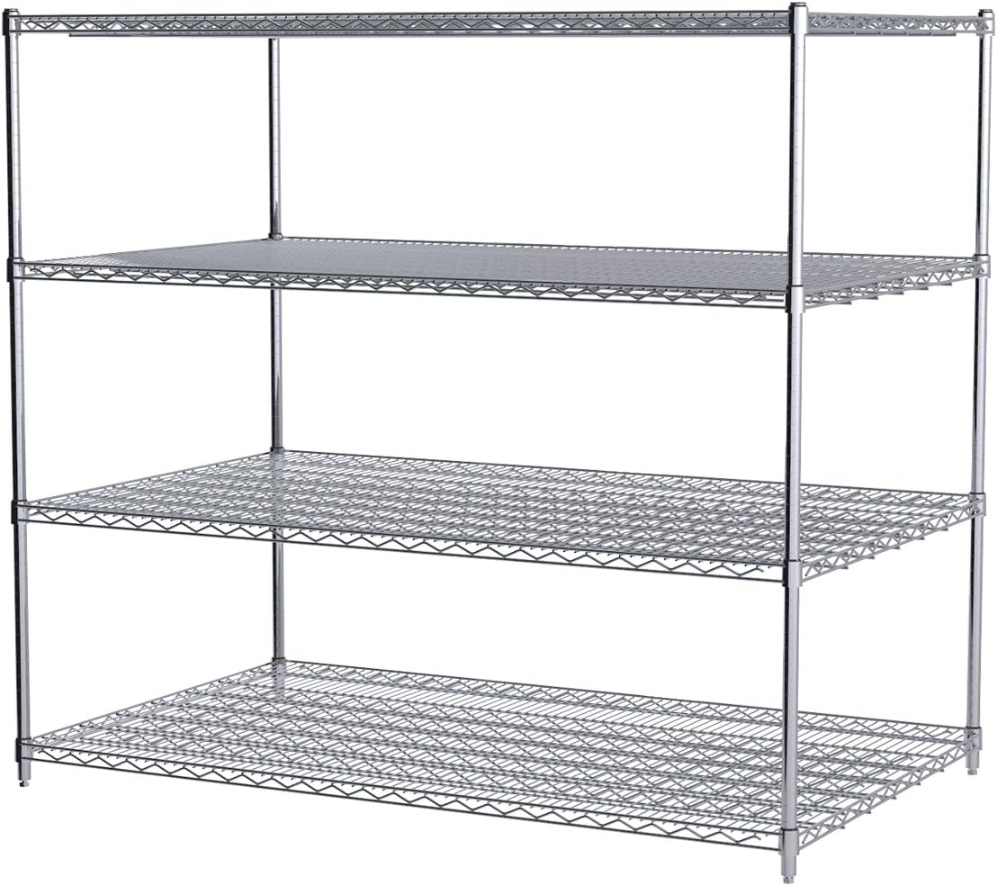Akro-Mils AWP54UPRIGHT – Sistema de estante vertical de alambre cromado de grado industrial certificado NSF de 54 pulgadas (paquete de 4)
