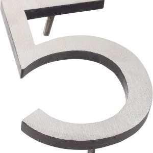 Montague Metal Products MHN-04-F-BK2-5 Números de casa de dirección flotantes modernos de aluminio cepillado sólido, 4 pulgadas, níquel satinado con Montague Metal Products MHN-04-F-BK2-5 Números de casa de dirección flotantes modernos de aluminio cepillado sólido, 4 pulgadas, níquel satinado con