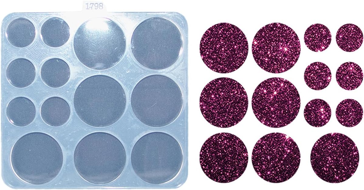 Molde redondo de silicona de 0.8 in  1.4 in de resina epoxi redonda para manualidades, llavero de pastel, dijes, manualidades, molde para pastel de