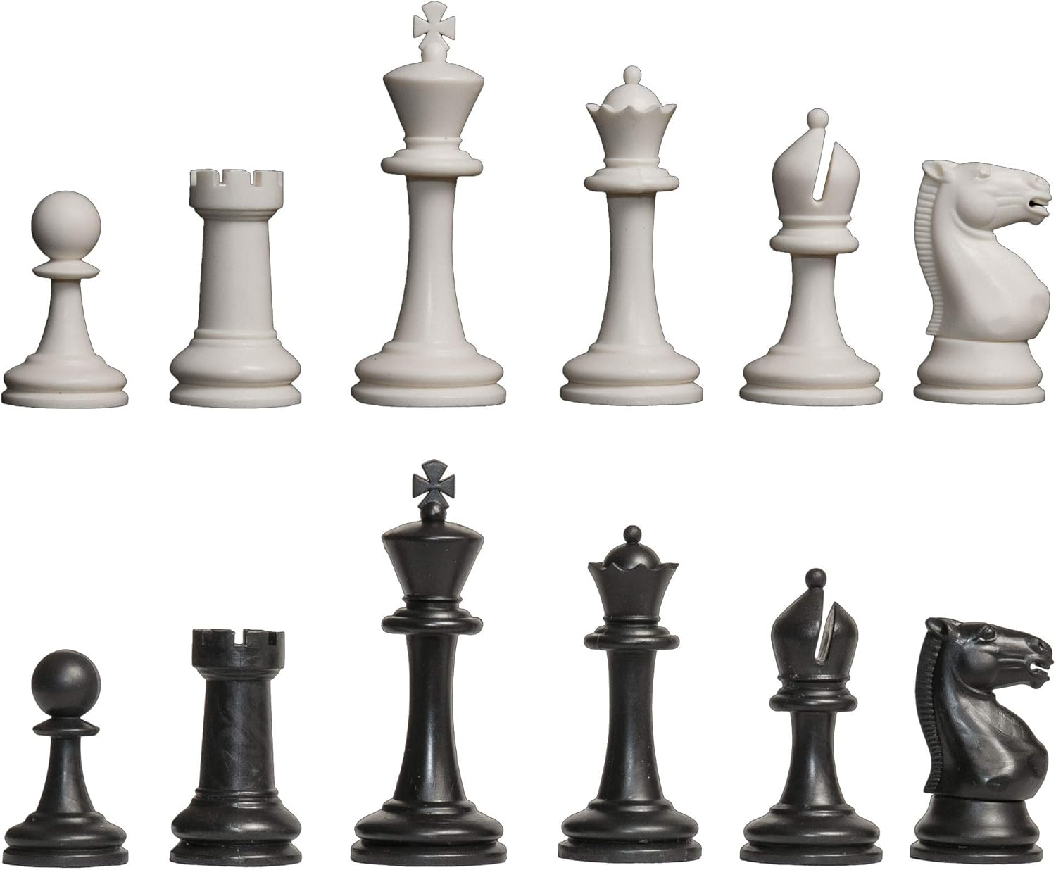 La Casa De Series de Competencia del Staunton piezas de plásticojuego de ajedrez sólo3.75″ Blanco y Negro