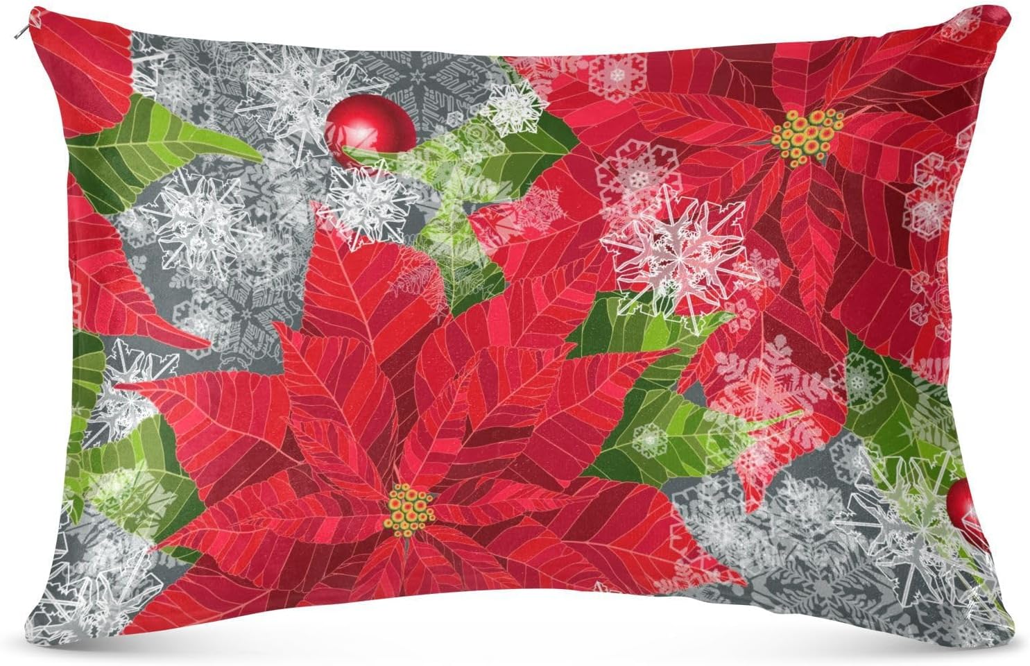 Fundas de almohada de terciopelo con flores de pascua navideñas, fundas de almohada suaves, cómodas fundas de almohada decorativas para sofá, cama,