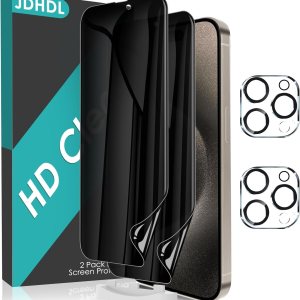 2+2 Protector de pantalla de privacidad para iPhone 15 Pro Max (no vidrio) con protector de lente de cámara de vidrio templado, anti-espía 2+2 Protector de pantalla de privacidad para iPhone 15 Pro Max (no vidrio) con protector de lente de cámara de vidrio templado, anti-espía