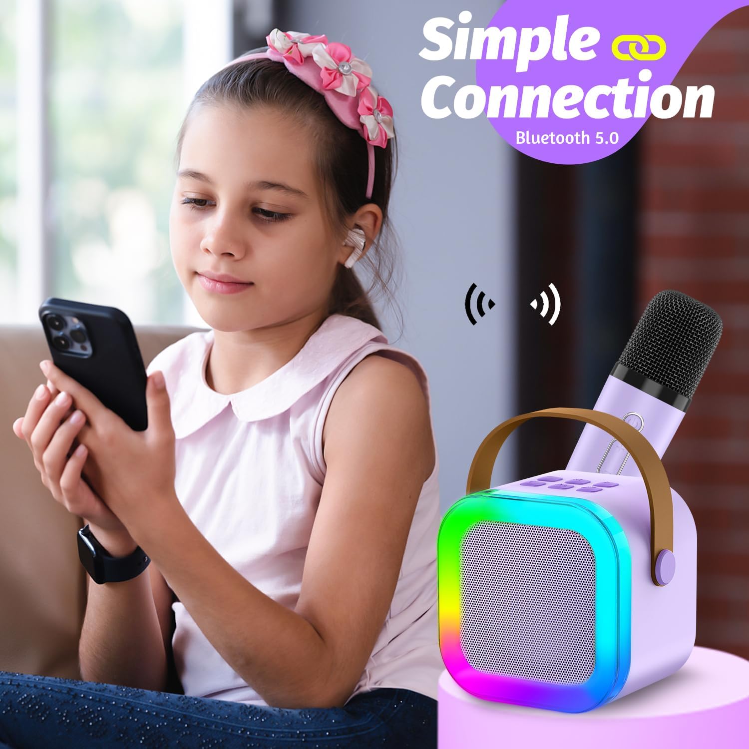 Juguete de máquina de micrófono de karaoke para niños, regalo de cumpleaños de Navidad para niñas de 4 a 12 años, juguetes de karaoke para niñas de