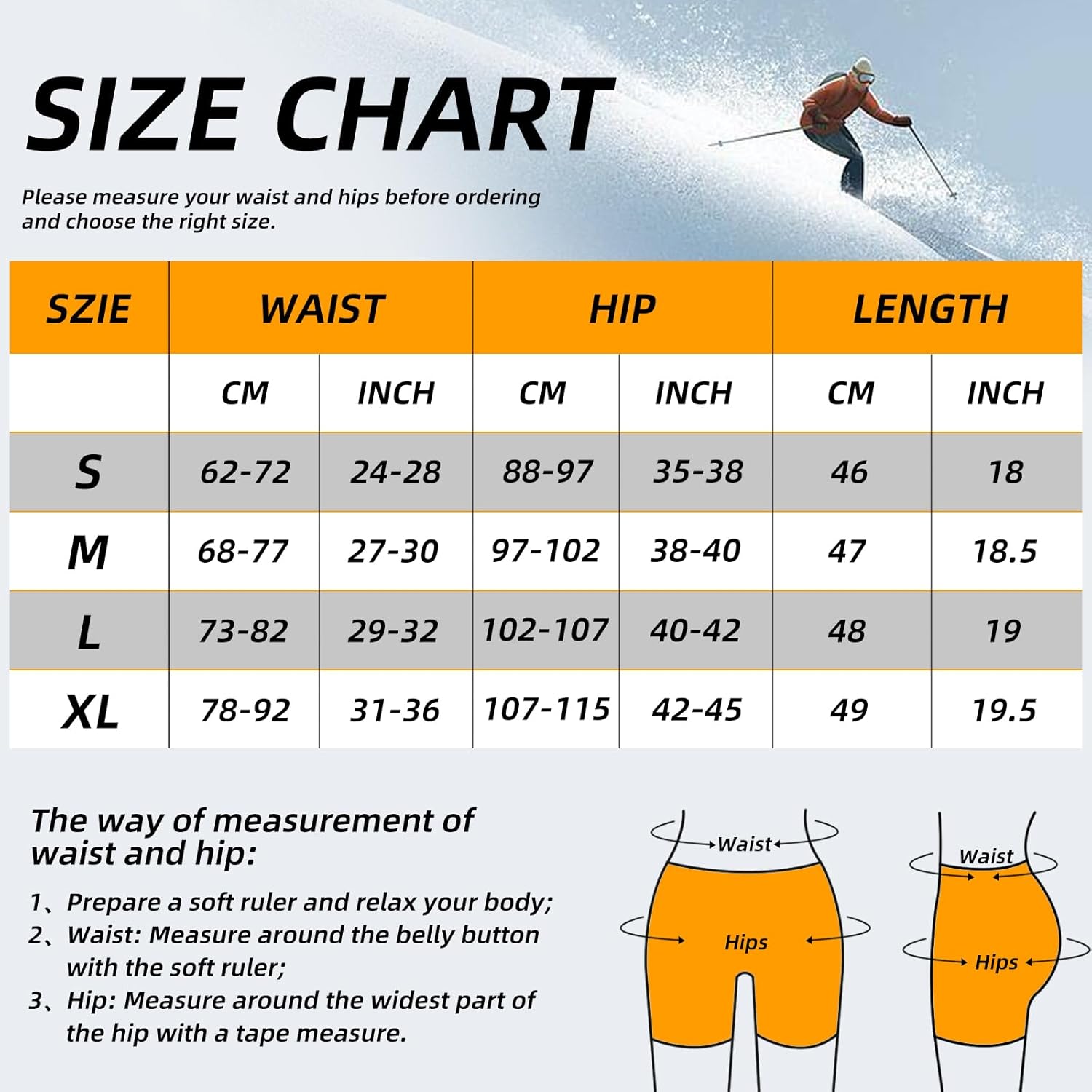 Cienfy Pantalones cortos acolchados de protección de cadera 3D EVA almohadilla de coxis de impacto para esquí, patinaje, snowboard, patinaje