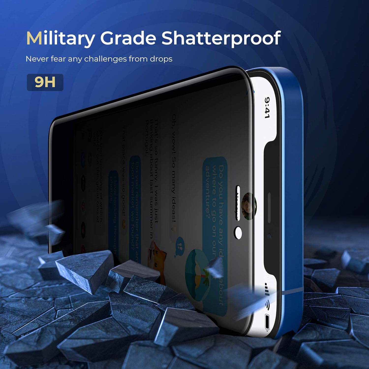 ORIbox Protector de pantalla de vidrio templado antiarañazos para iPhone 13 Pro Max, 2 paquetes de protectores de pantalla de vidrio templado