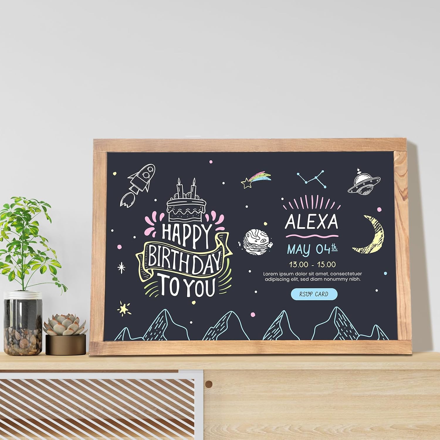 Pizarra magnética de 16 x 24 pulgadas  Combinación de pizarra enmarcada grande para colgar en la pared y tablón de anuncios, pizarra enmarcada