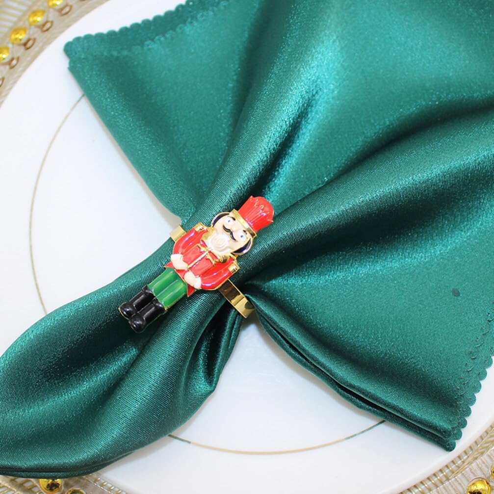 EXCEART Servilleteros de cascanueces de Navidad, 4 servilleteros de Navidad, anillos de mesa para suministros de fiesta de Navidad