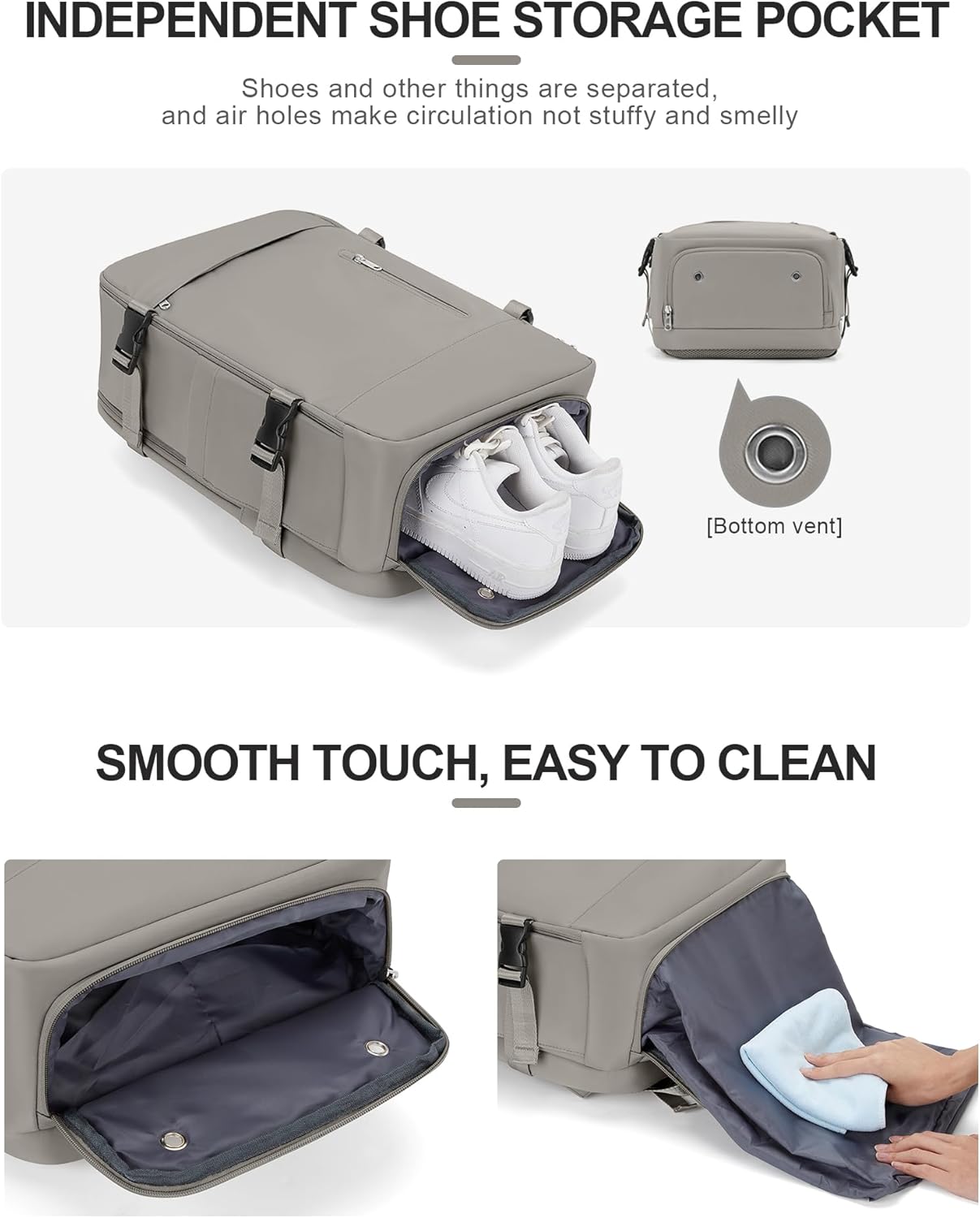 VGCUB Mochila de transporte, mochila de viaje grande para mujeres y hombres, aprobada por aerolíneas, mochila de gimnasio, mochila impermeable para