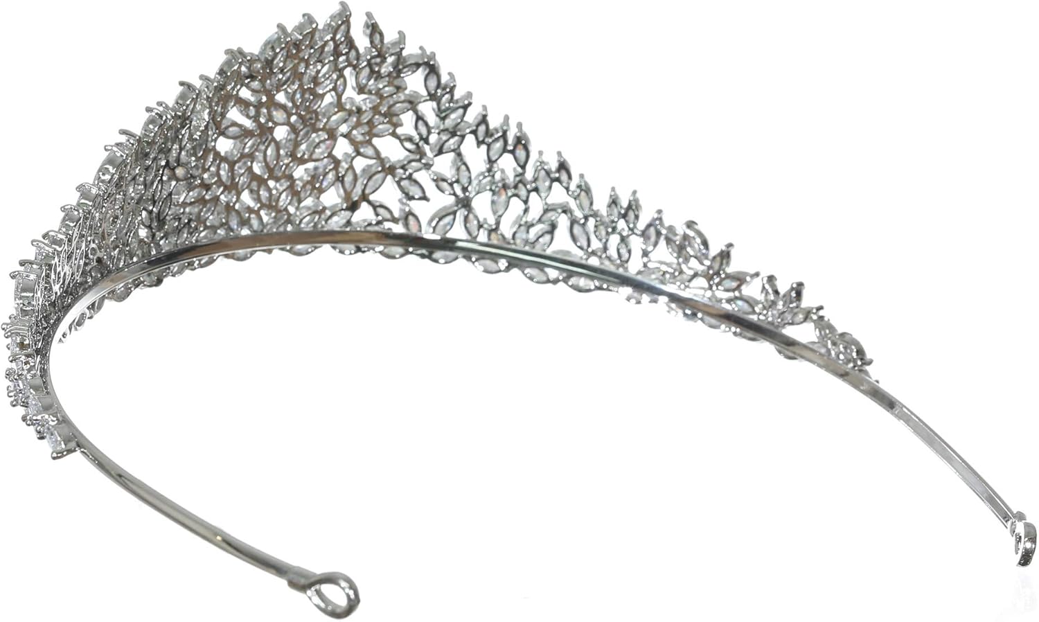 SAMKY Prestige Collection Sophia Juego de puntas de circonio cúbico marquesa CZ corona de tiara de cristal T1282, Metal