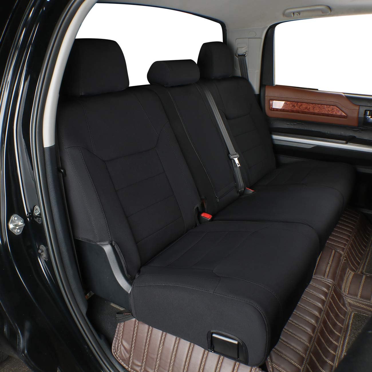 EKR Fundas de asiento de coche de neopreno personalizadas para Toyota Tundra Select Extended y Double Cab 2014 2015 2016 2017 2018 2019 2020 2021 –