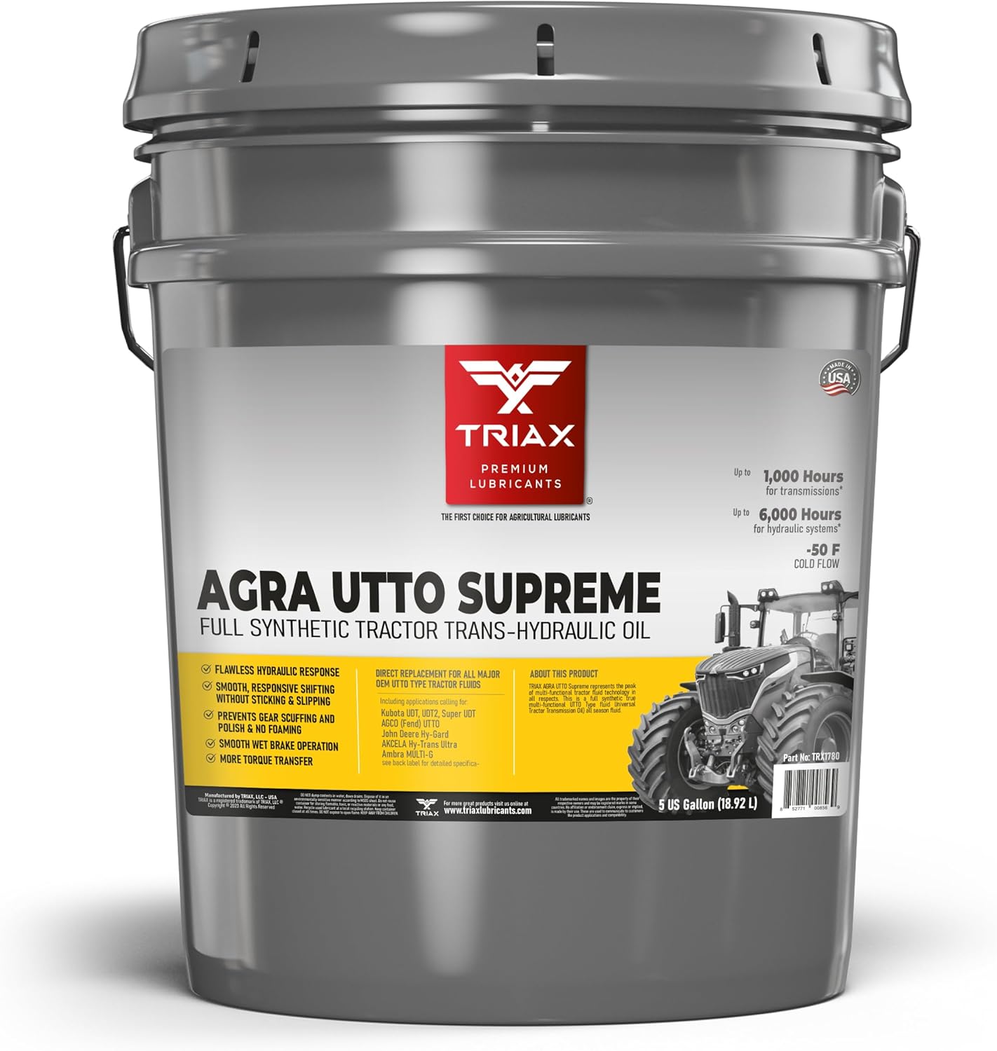TRIAX Agra UTTO Supreme – Transmisión hidráulica universal para tractor sintético completo y aceite de freno húmedo, para todas las estaciones,
