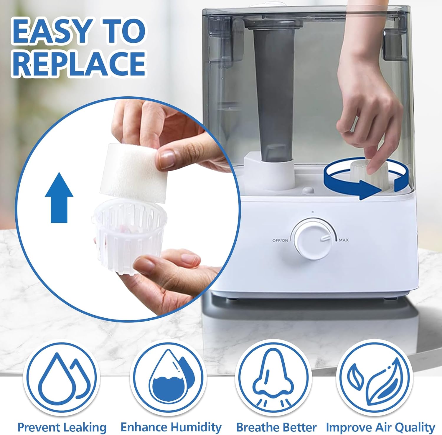 Paquete de 30 filtros de repuesto para humidificador compatibles con LEVOIT Dual150, Dual200S, Classic300(S), humidificadores serie LV600S, pieza de