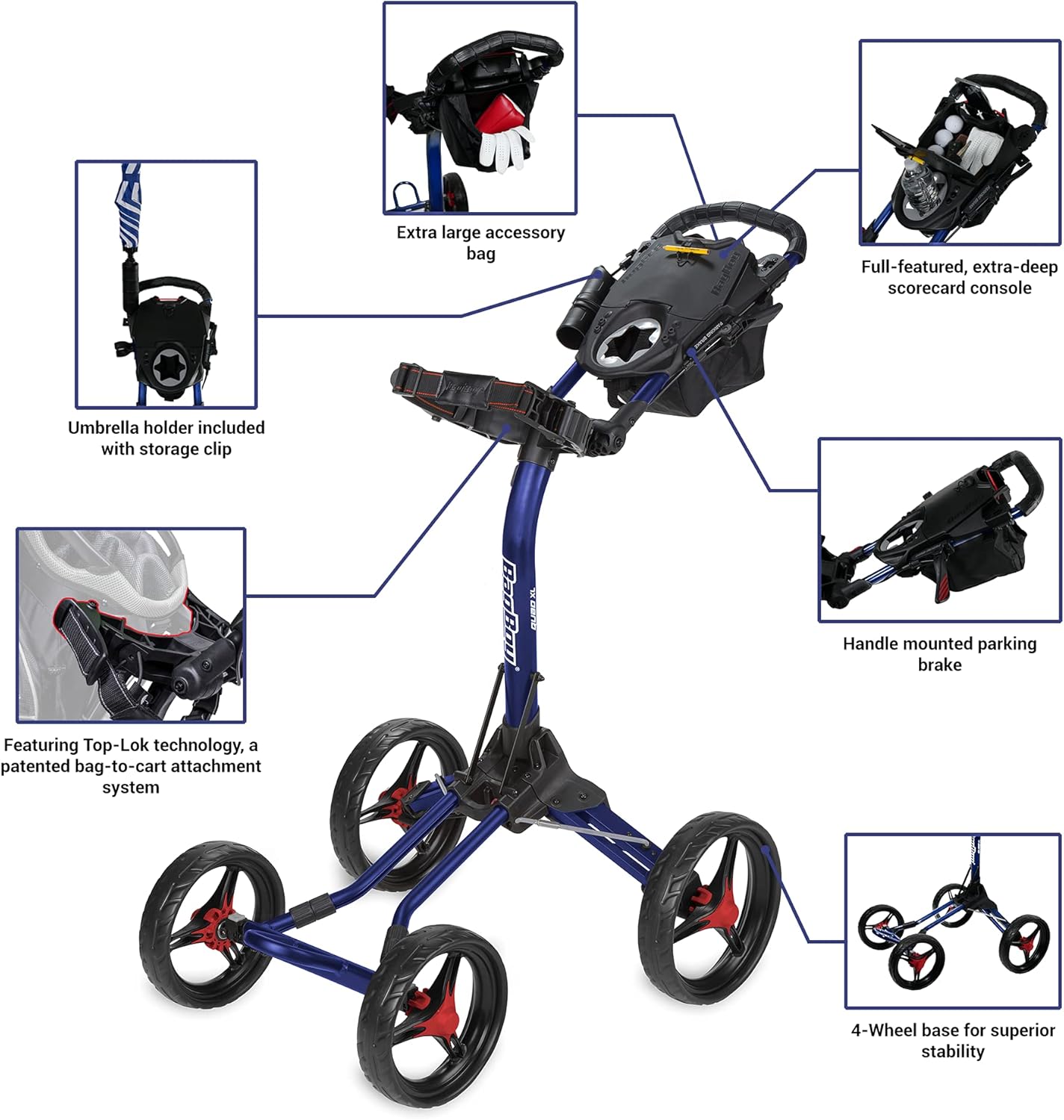 Bag Boy Carrito de empuje Quad XL