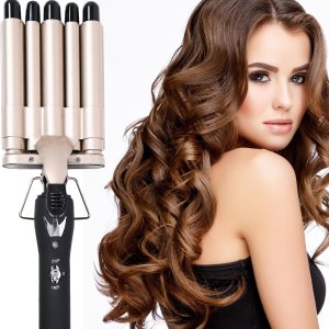 Rizador de pelo de 5 barriles de 0.6 pulgadas, rizador profesional con temperatura ajustable, para cabello corto y largo Rizador de pelo de 5 barriles de 0.6 pulgadas, rizador profesional con temperatura ajustable, para cabello corto y largo