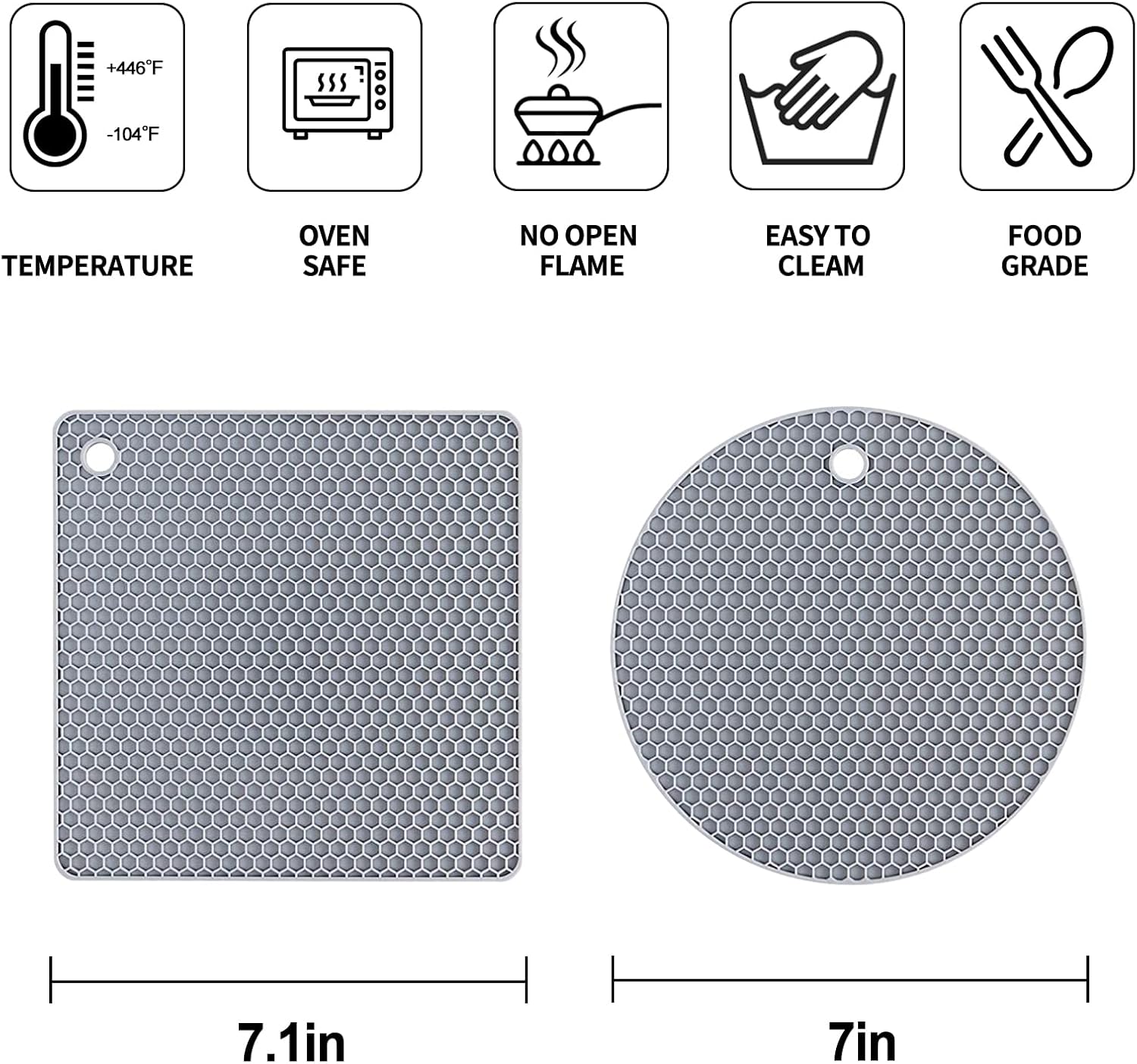 Coomin Salvamanteles de silicona para platos calientes, 4 alfombrillas resistentes al calor para encimeras, almohadillas calientes antideslizantes