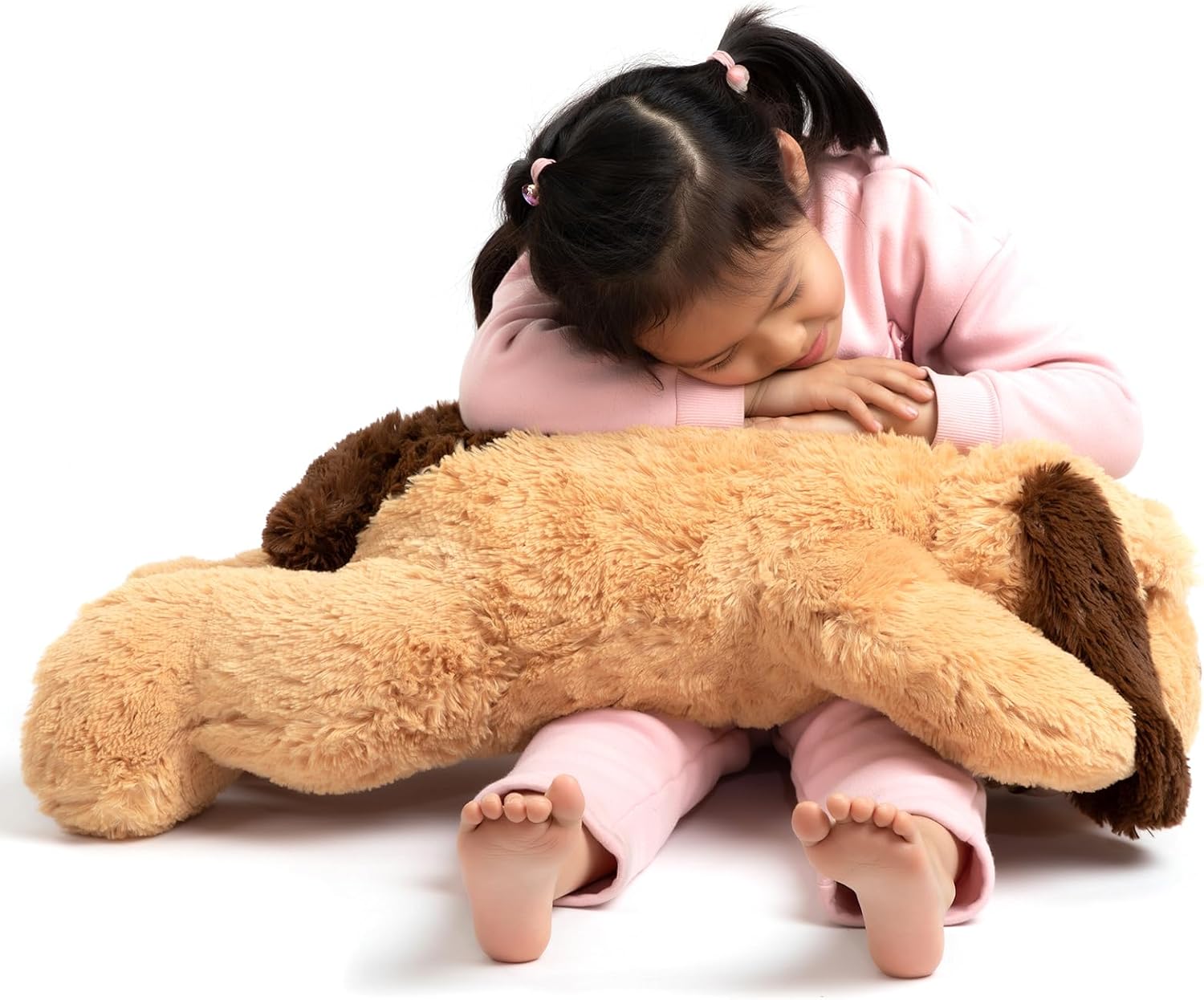 HollyHOME Almohada de felpa suave para perros, regalo para niños, 31 pulgadas, color marrón claro