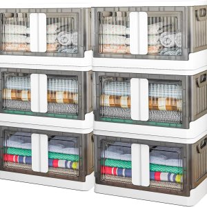 Our Modern Space Paquete de 6 cajas de almacenamiento organizadoras de armario de 8.5 galones, plegables y plegables con ruedas, perfecto para Our Modern Space Paquete de 6 cajas de almacenamiento organizadoras de armario de 8.5 galones, plegables y plegables con ruedas, perfecto para