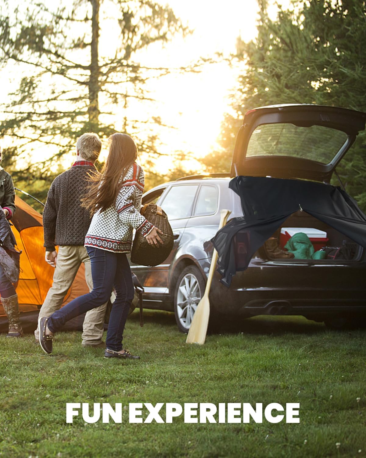 Quickwolf Red de camping para automóvil SUV, pantalla de malla para portón trasero de 69 x 59 pulgadas con accesorio magnético, accesorios ideales