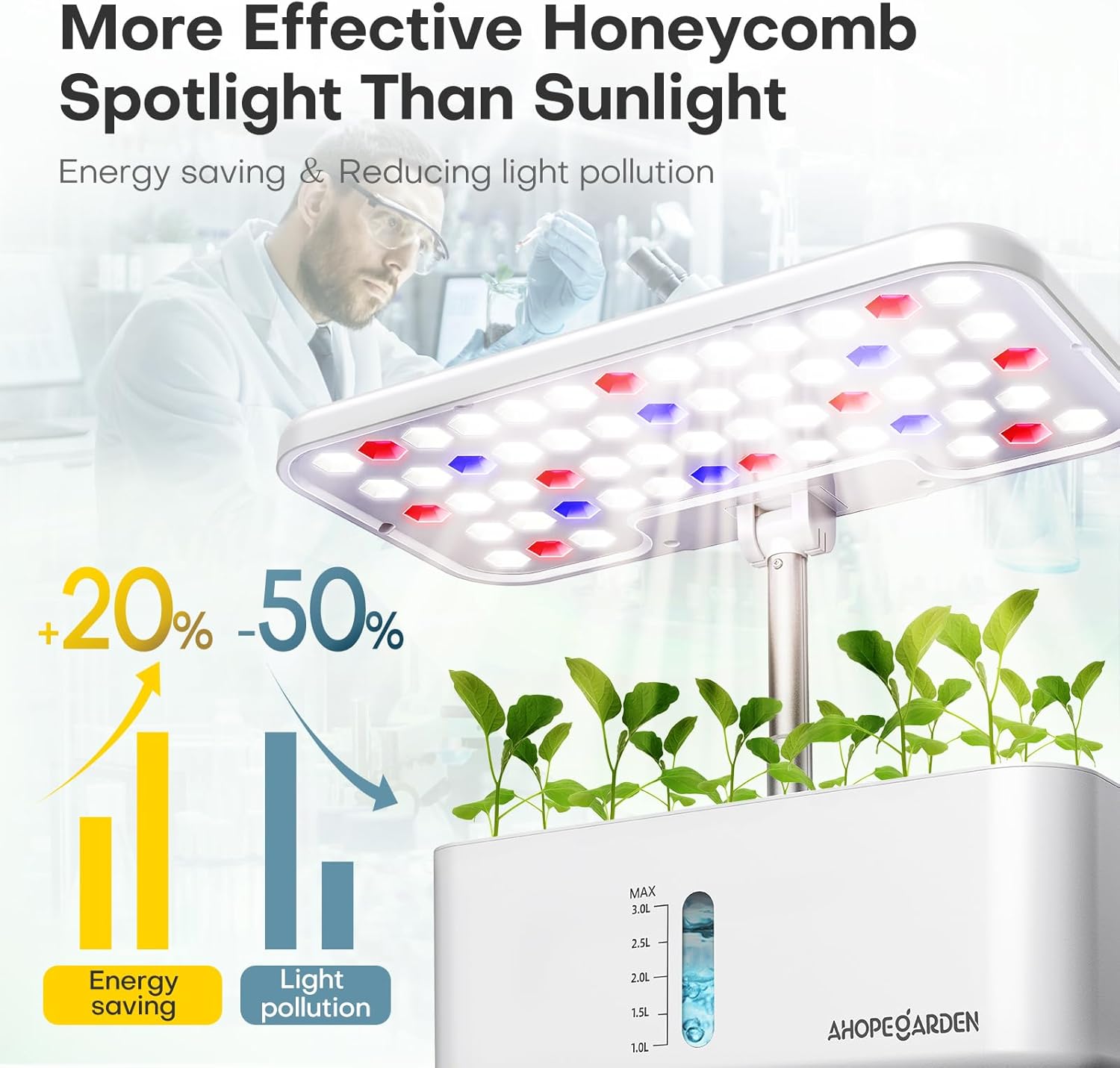 Sistema de cultivo hidropónico de jardín interior Kit de germinación de plantas de 10 vainas Aeroponic Herb Vegetable Growth Lamp Encimera con luz