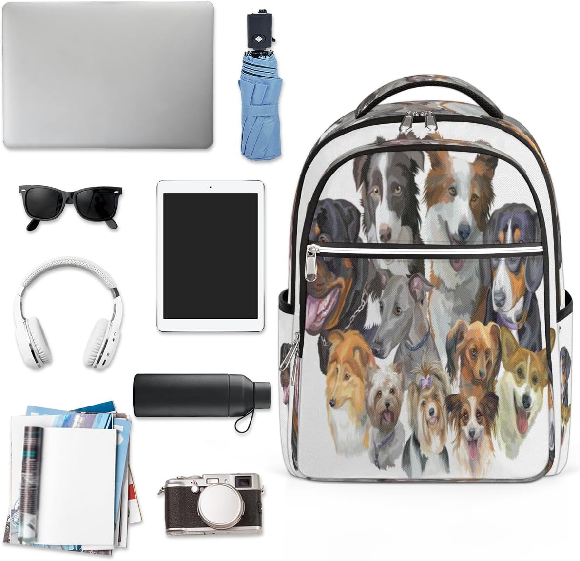 Smart Dog Pattern Travel Laptop Backpack for Women Lightweight Laptop Bag Fits 15.6 inch Laptop Durable Travel Backpack Casual Daypack for Work