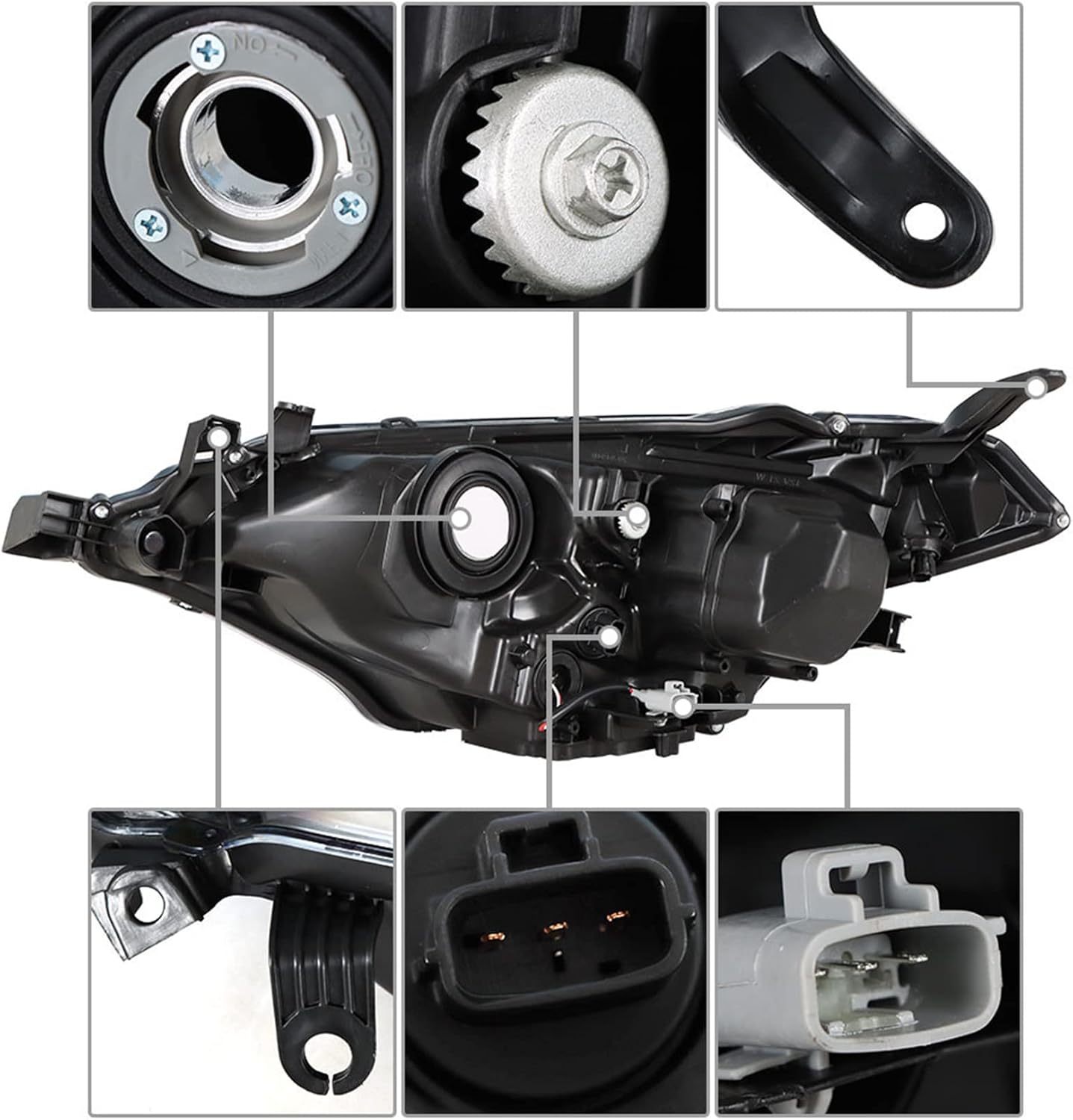 labwork Repuesto de faro delantero delantero para Toyota Corolla 2014 2015 2016 4 puertas Sedan proyector lado derecho (lado del pasajero)