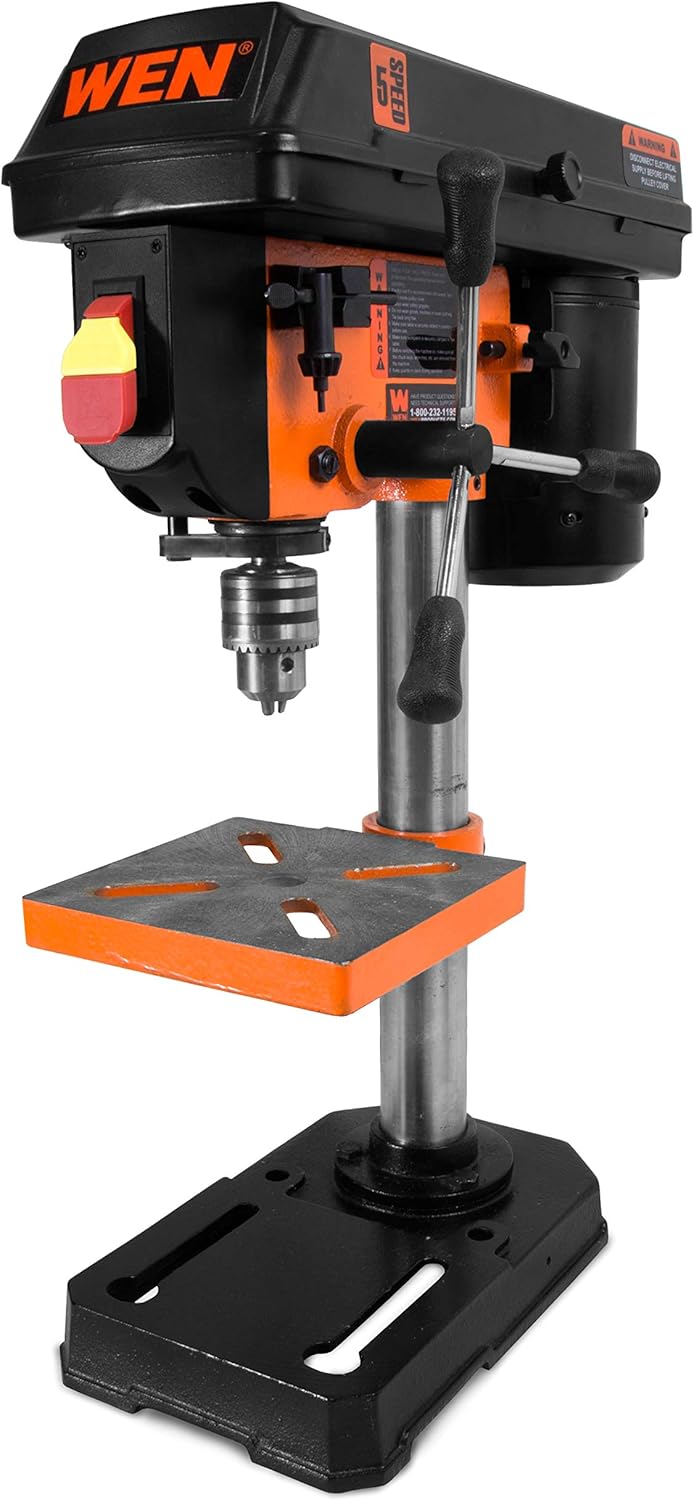 WEN – Taladro hidráulico 4208T, 2.3 amperios, 8 pulgadas, 5 velocidades y mesa de trabajo, y mesa de taladro hidráulico DPA2513, 24 x 12 pulgadas
