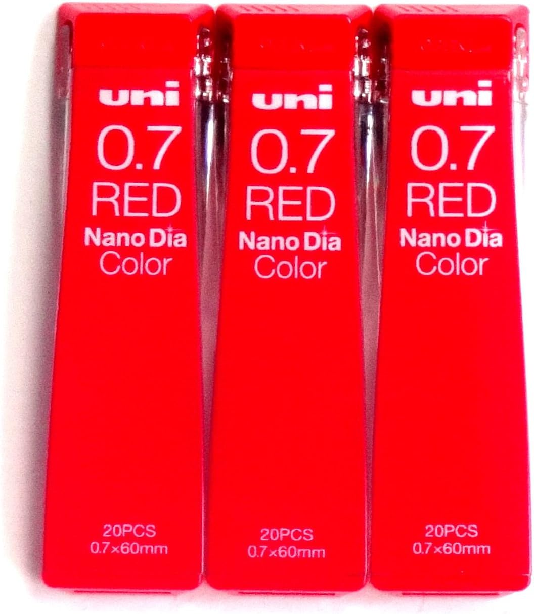 Uni Portaminas Nano Dia Color 0.028 in, Rojo (U07202NDC.15), 20 minas 3 paquetestotal 60 minas (importación japonesa) Paquete original Komainu-Dou