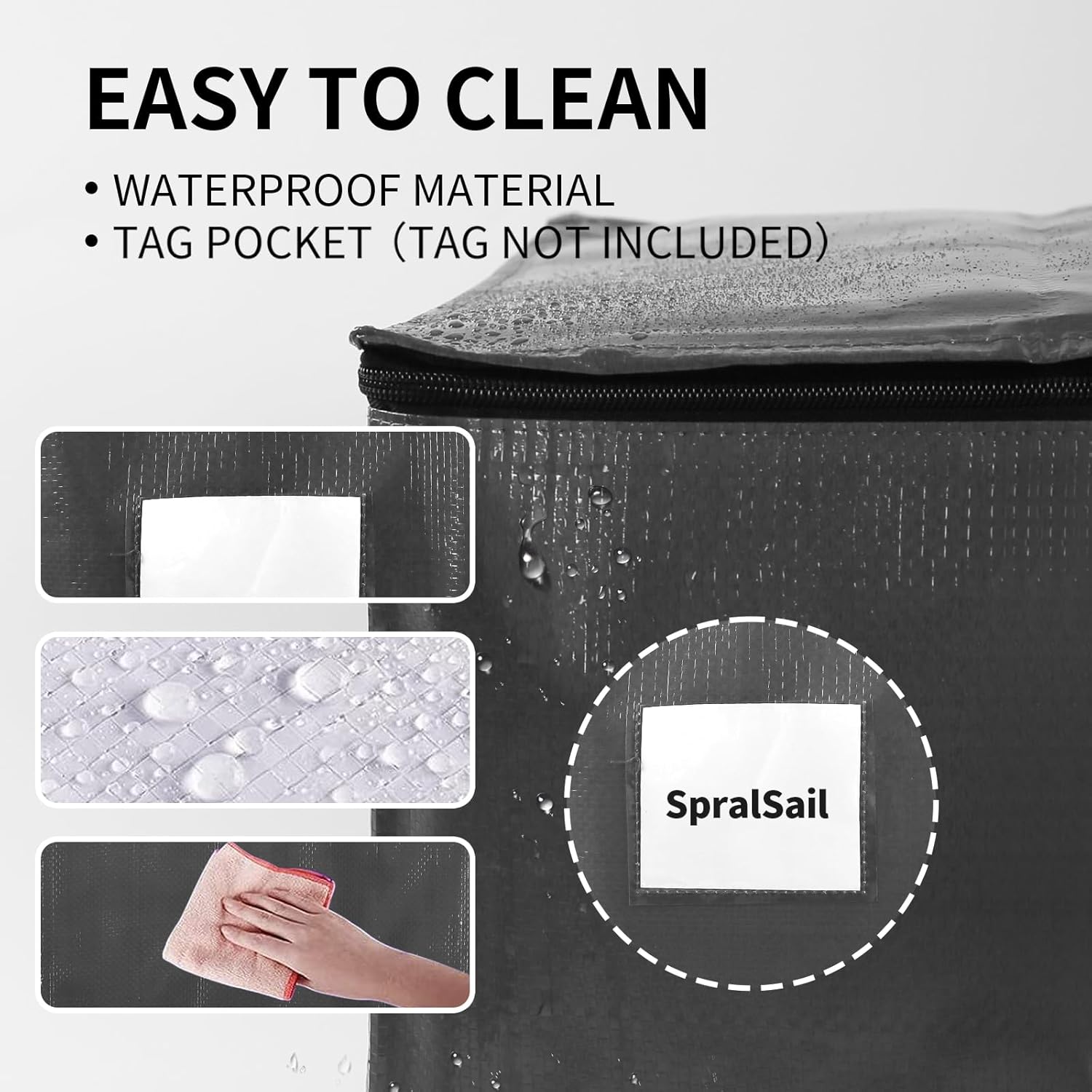 SpralSail Bolsas de mudanza, bolsas de almacenamiento extra grandes de 93L con cremalleras y asas, bolsas impermeables para almacenamiento de ropa,