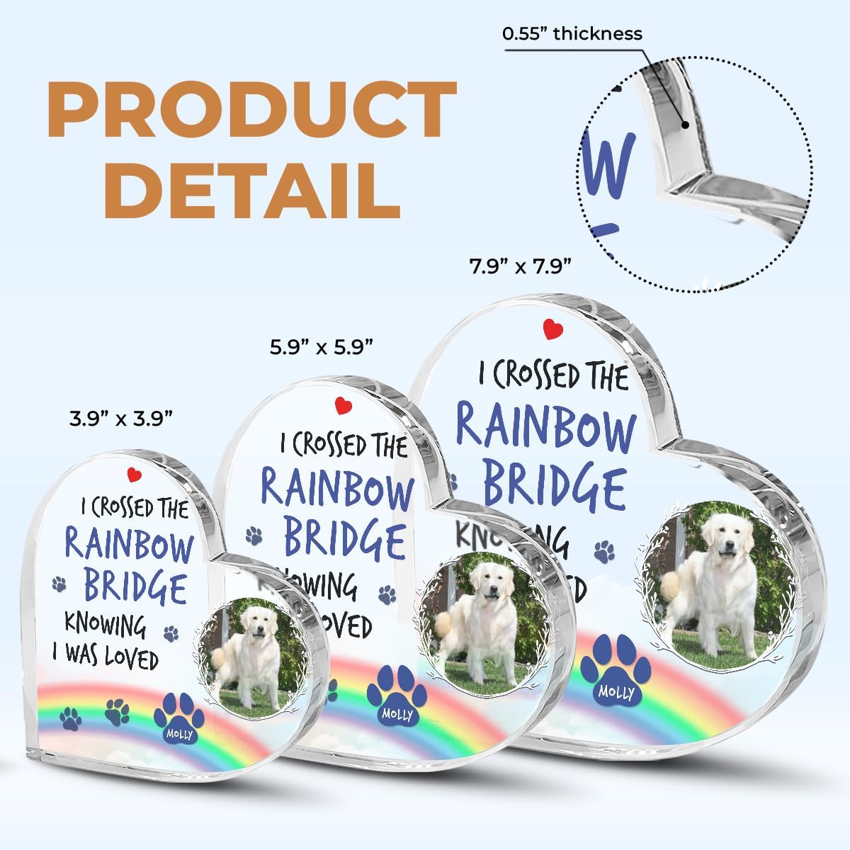 Pawfect House Rainbow Bridge – Regalos conmemorativos para mascotas, placa acrílica, regalos conmemorativos para perros por pérdida de perro, en