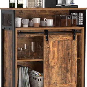 sogesfurniture Gabinete de almacenamiento industrial, armario de almacenamiento con puerta corrediza de granero con estantes de almacenamiento, sogesfurniture Gabinete de almacenamiento industrial, armario de almacenamiento con puerta corrediza de granero con estantes de almacenamiento,