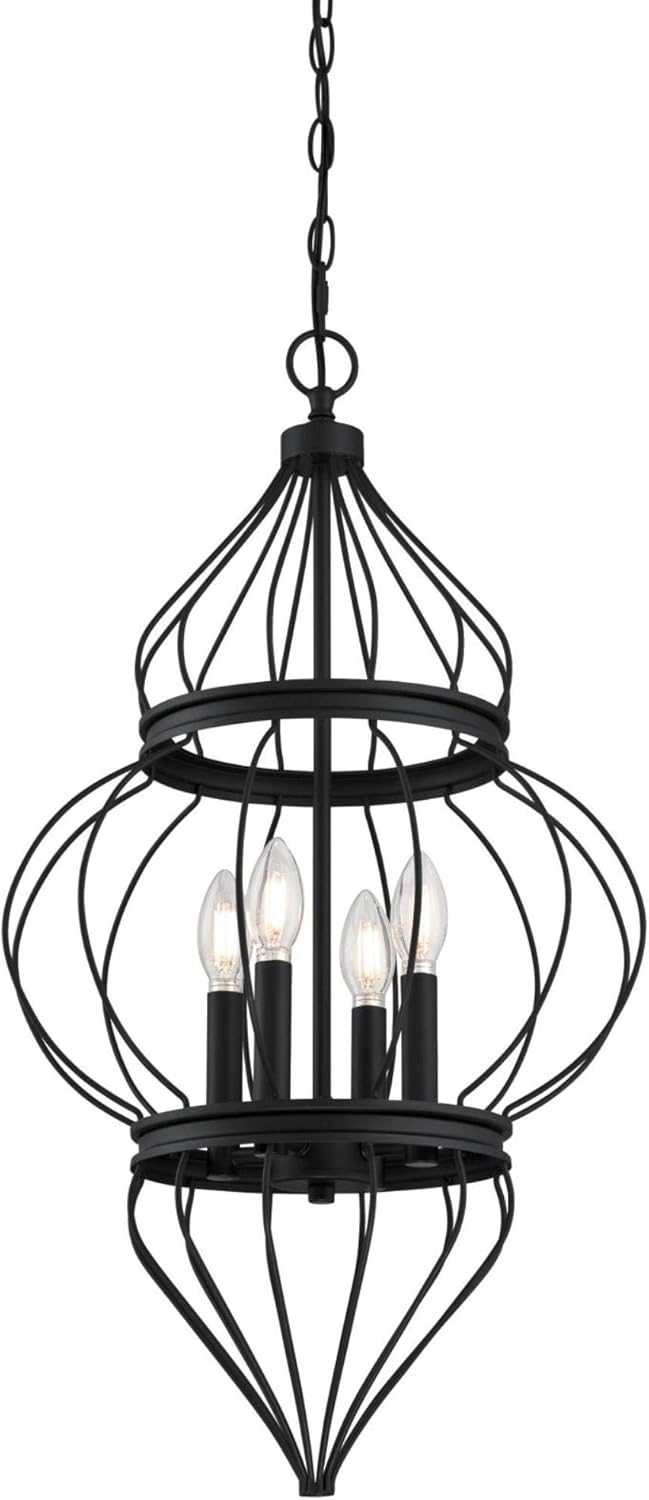 Westinghouse Lighting 6368600 Salma – Candelabro de interior con cuatro luces, acabado negro mate