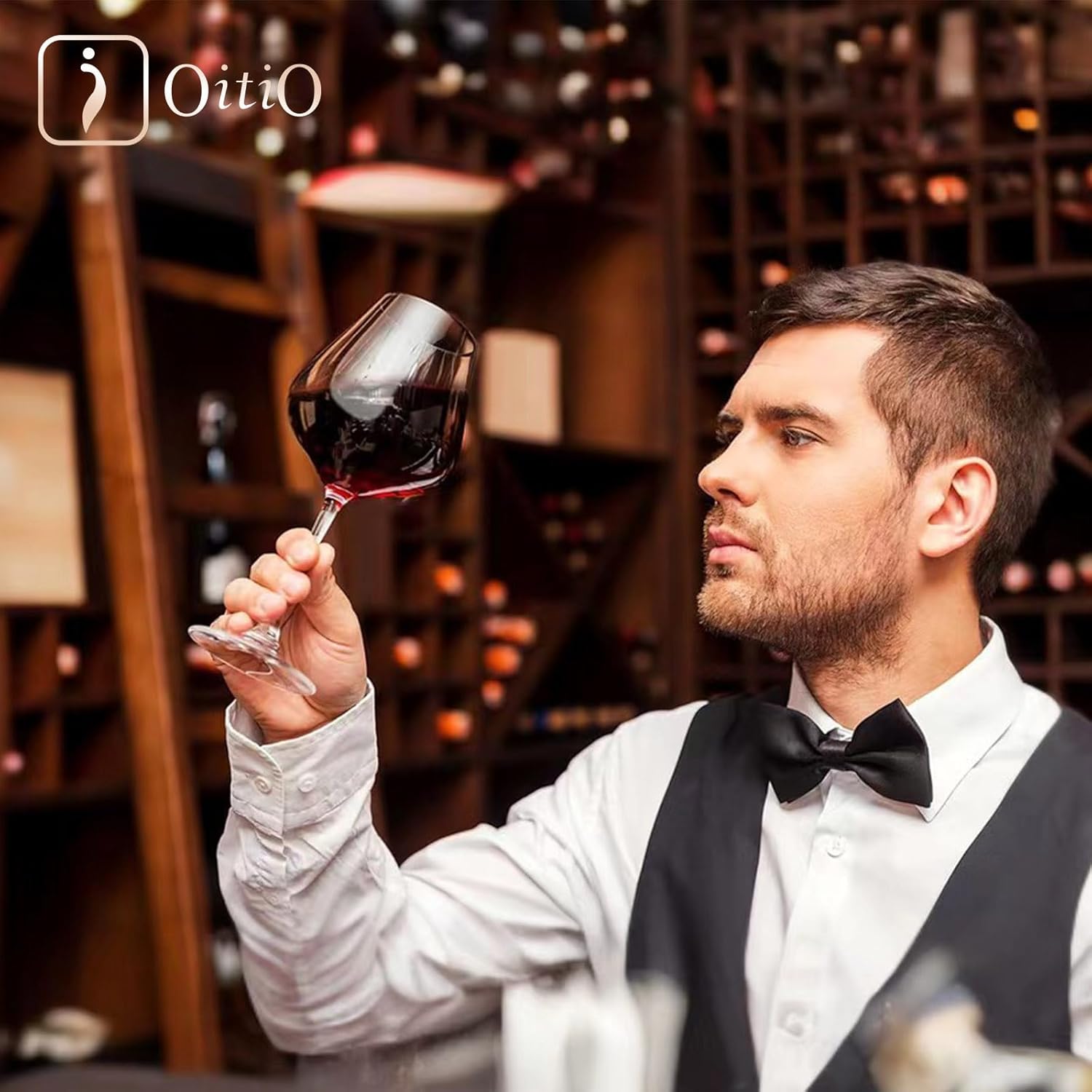 Juego de 4 copas de vino tinto de cristal de 23 onzas, grandes, copas de vino blanco de tallo largo modernas con tapón de vino, juego de regalo