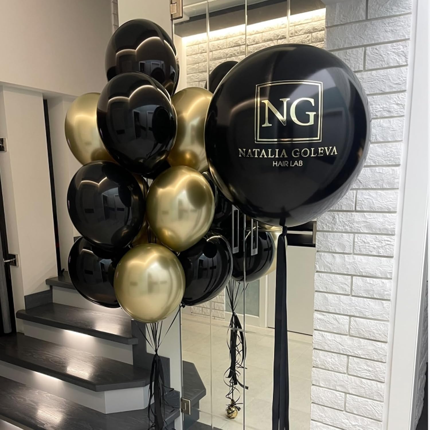 Globos negros dorados, 50 globos dorados y negros de 12 pulgadas, globos de látex negros para cumpleaños, Año Nuevo, boda, decoraciones de fiesta de