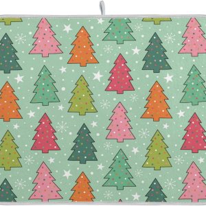 Colorful Pine Tree Drying Dish Mat Washnable Absorbent Dish Draining Mat For Kitchen Counter Dish Rack Matt Tapete Para Cocina 16” x 18” Colorful Pine Tree Drying Dish Mat Washnable Absorbent Dish Draining Mat For Kitchen Counter Dish Rack Matt Tapete Para Cocina 16” x 18”