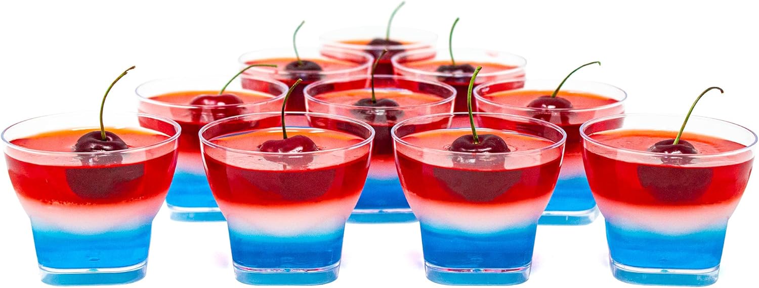 Paquete de 48 vasos pequeños de 3 onzas para postre de ron, de grado profesional, reciclable, transparente, duradero, desechable, para bodas,