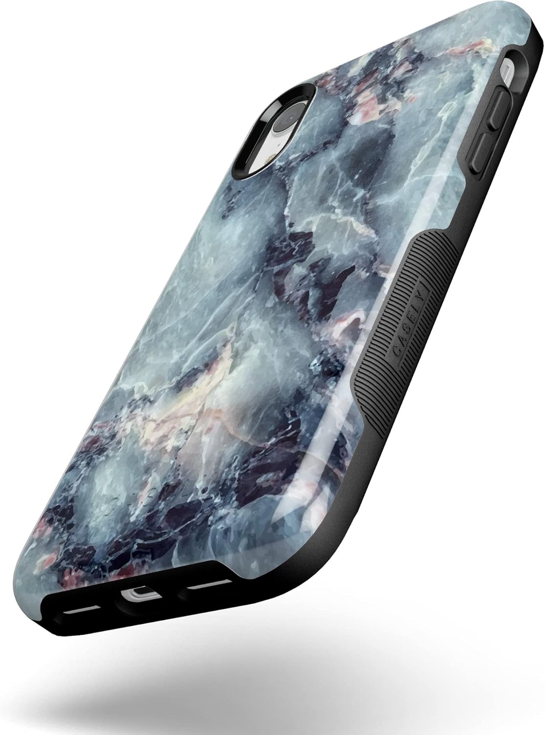 Casely Funda para iPhone XR  Funda de mármol azul