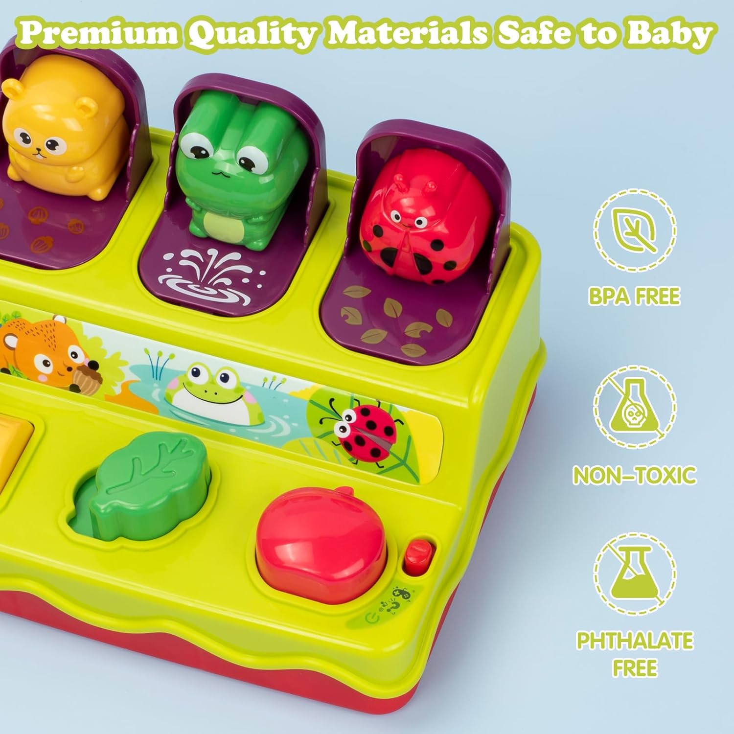 SUPERHIGH Juguetes desplegables para bebés de 1 año y 9-12-18 meses, juguetes Montessori de causa y efecto para niños de 1 año, juguetes musicales