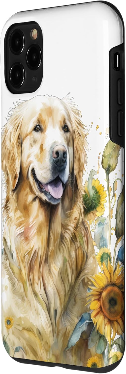 Funda para iPhone 11 Pro Sunflower Golden Retriever