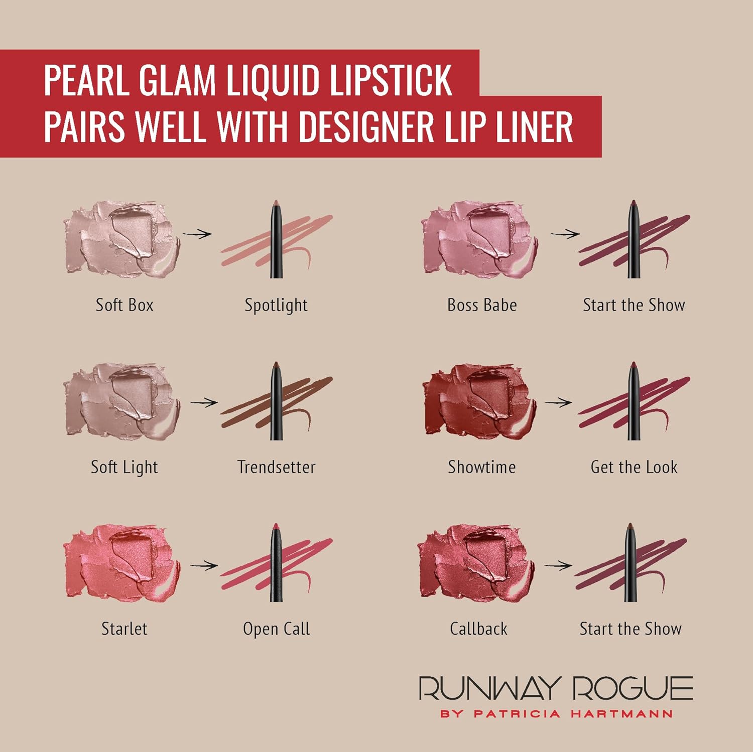 Runway Rogue Pearl Glam Shimmer – Lápiz labial líquido, color de labios bronce baya, de larga duración, con brillo plateado y dorado, devolución de