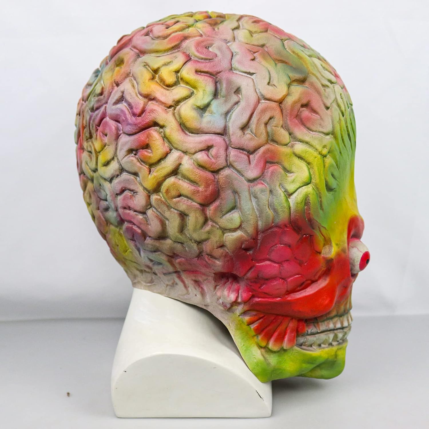 Varuotu Máscara de ataques de Marte para Halloween, máscara de desnudez cerebral, máscara de alienígena, divertido casco de cabeza completa, disfraz