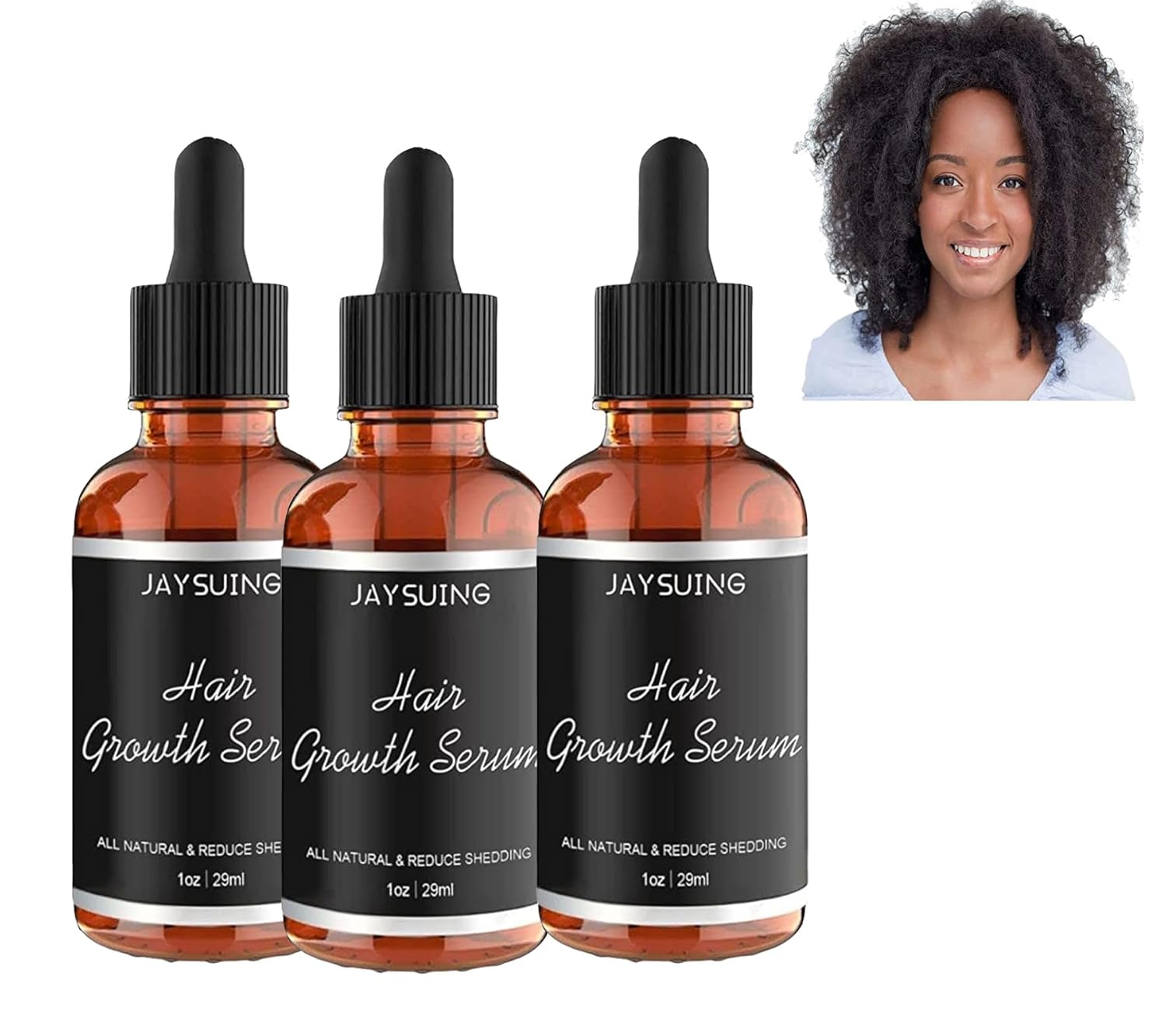 Suero para el crecimiento del cabello para mujeres negras, suero de belleza para el cabello, suero de crecimiento del cabello para mujeres negras (3
