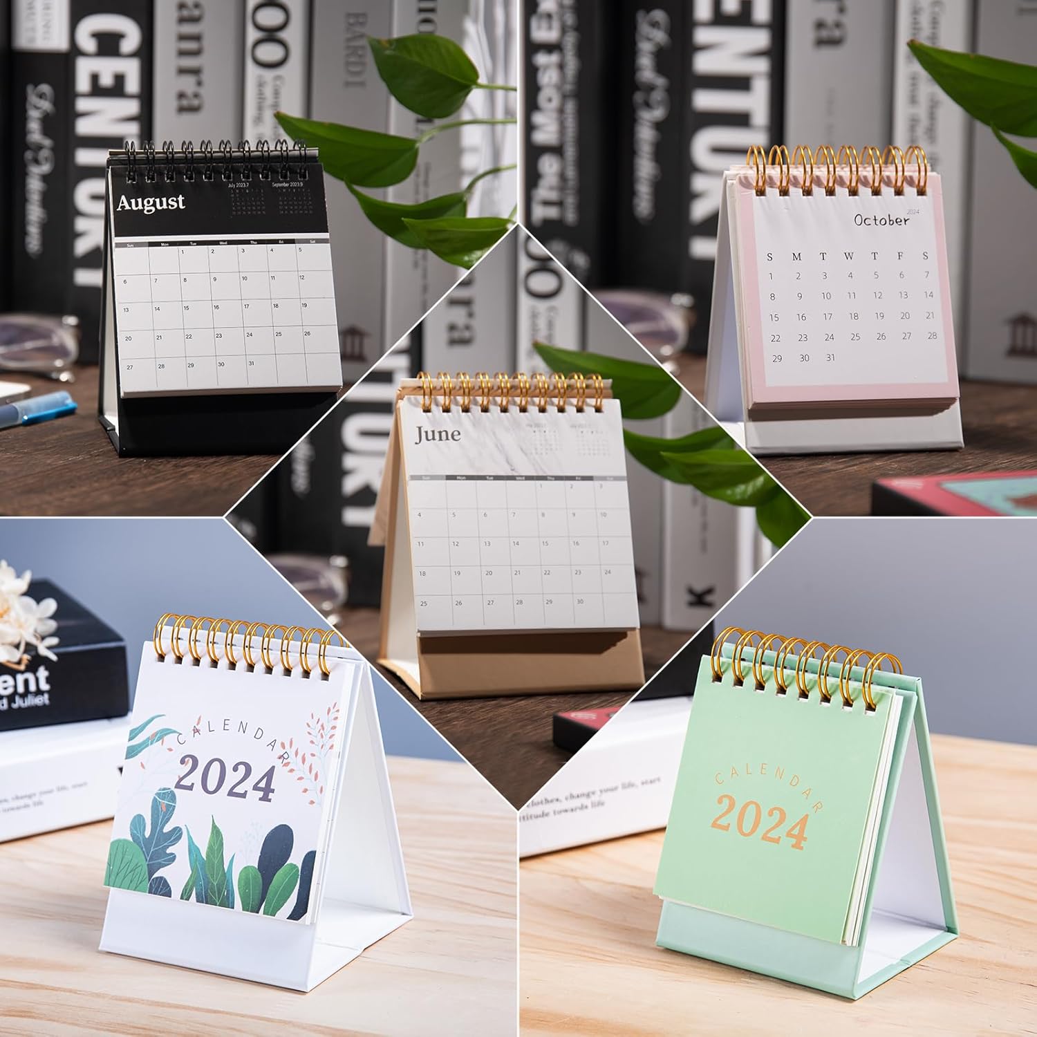 Calendario de escritorio pequeño 2024-2025, mini calendario de escritorio de julio de 2024 a diciembre de 2025, decoración de escritorio
